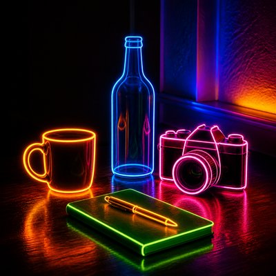 still life with everyday objects — Light Art Style
