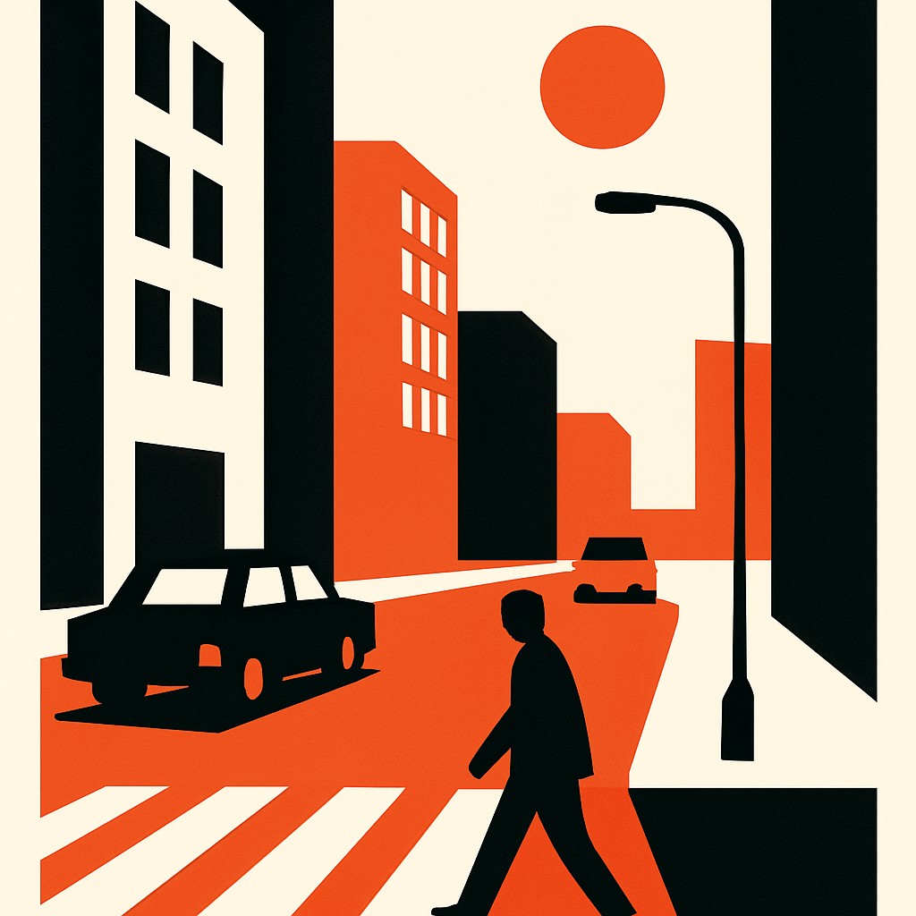 urban street with city activity