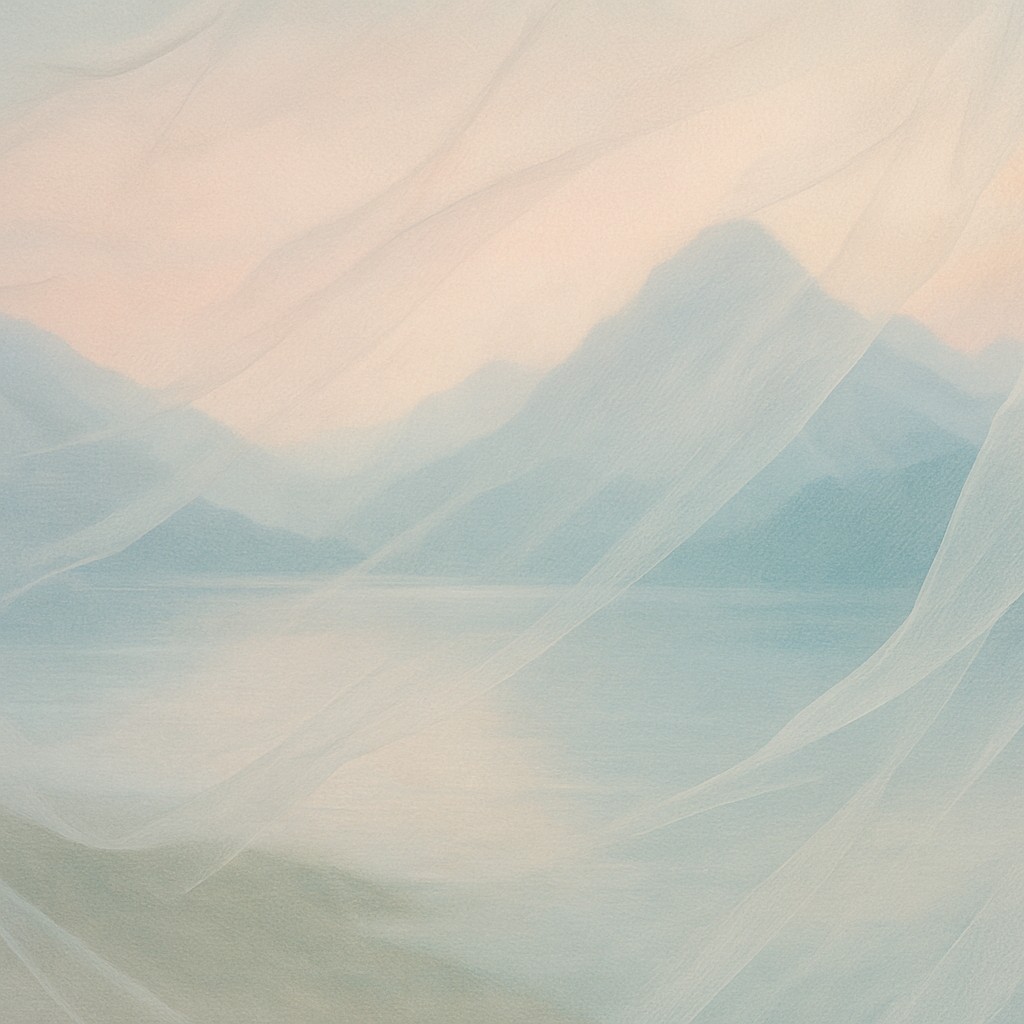 serene landscape with mountains and water