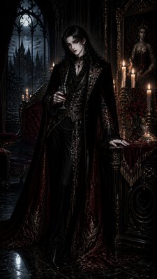 full-length portrait of an elegant figure