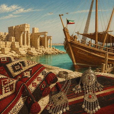 wide landscape with natural scenery — Kuwaiti Art Style