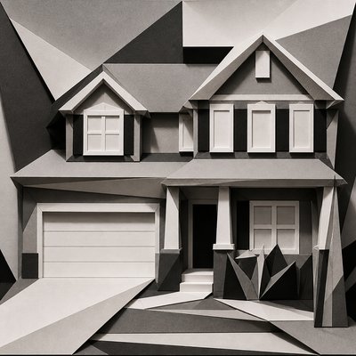 Brutalist Paper Architecture Style Transfer Example