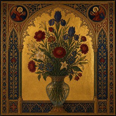 bouquet of flowers in a glass vase