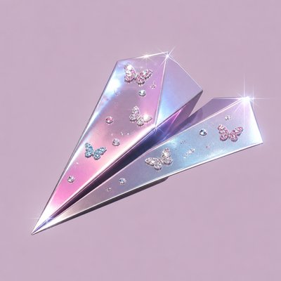 a paper plane, clean minimal composition on a plain background, no text