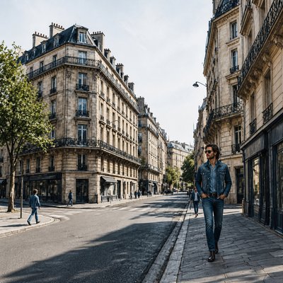 Denim-on-Denim Fashion Style Style Transfer Example