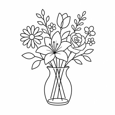 bouquet of flowers in a glass vase