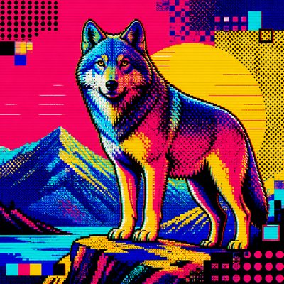 animal standing in natural pose — Digital Pop Art Style