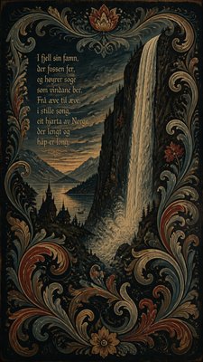towering waterfall cascading down a cliff