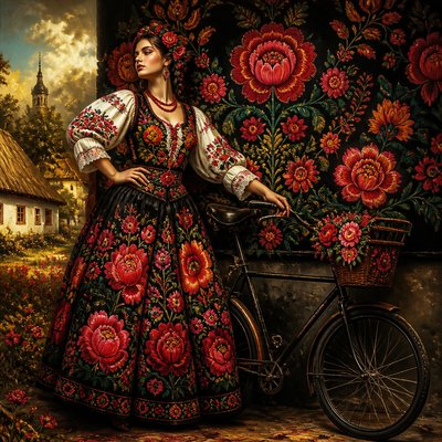 bicyle resting against a wall