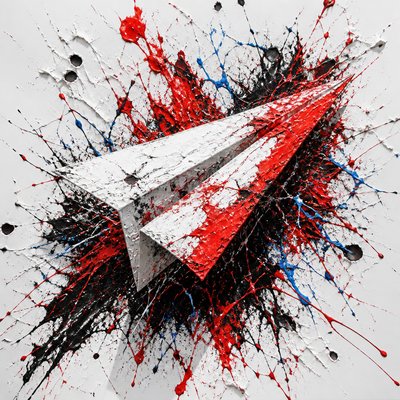 a paper plane, clean minimal composition on a plain background, no text