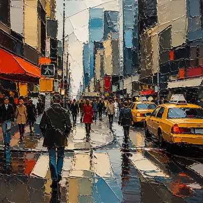 urban street with city activity