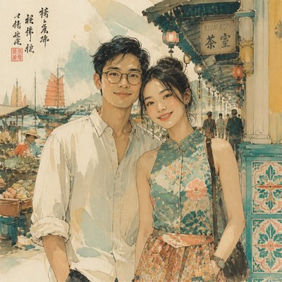 portrait of two people together
