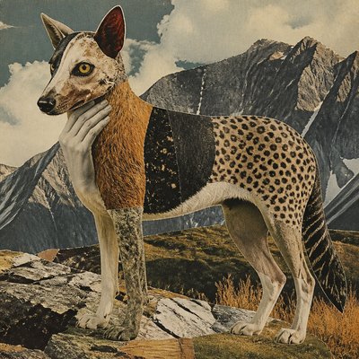 animal standing in natural pose — Photomontage Art Style