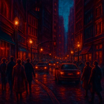 urban street with city activity