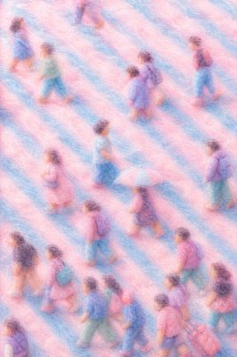 a group of people walking across a snow covered ground