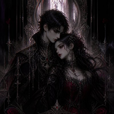 portrait of two people together — Modern Gothic Art