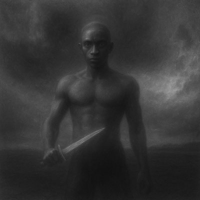 a man with a knife in his hand