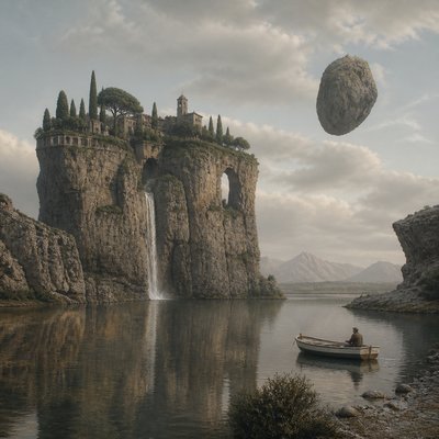 wide landscape with natural scenery — Magical Realism Art Style