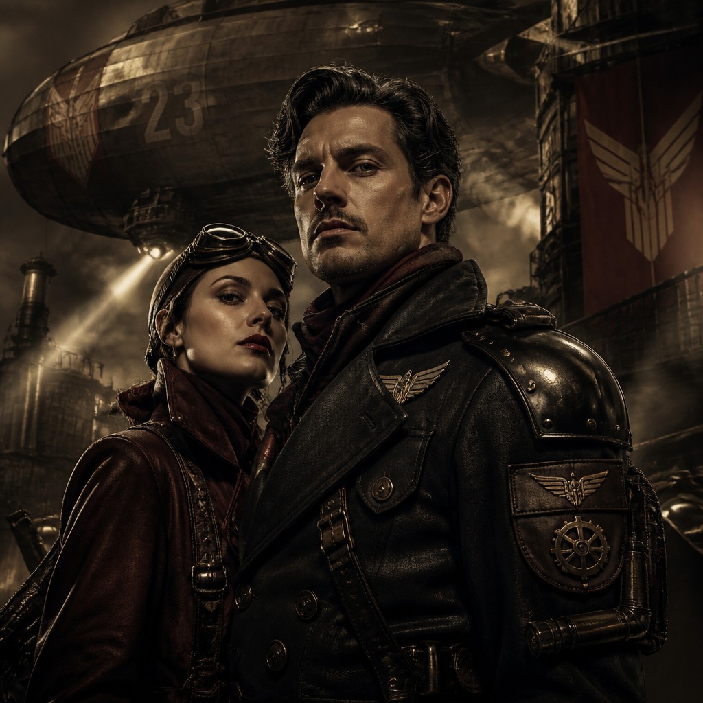 portrait of two people together — Dieselpunk Aesthetic