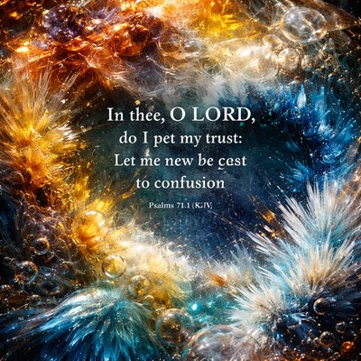 “In thee, O LORD, do I put my trust: let me never be put to confusion.” (Psalms 71:1, KJV)
