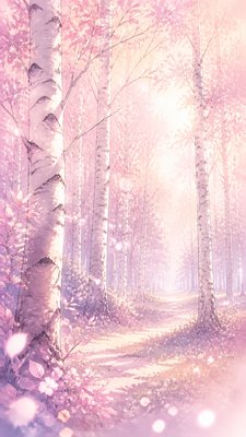 a serene birch forest in soft morning light, no people, no text