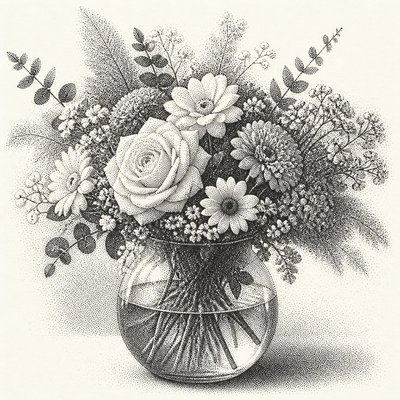 bouquet of flowers in a glass vase
