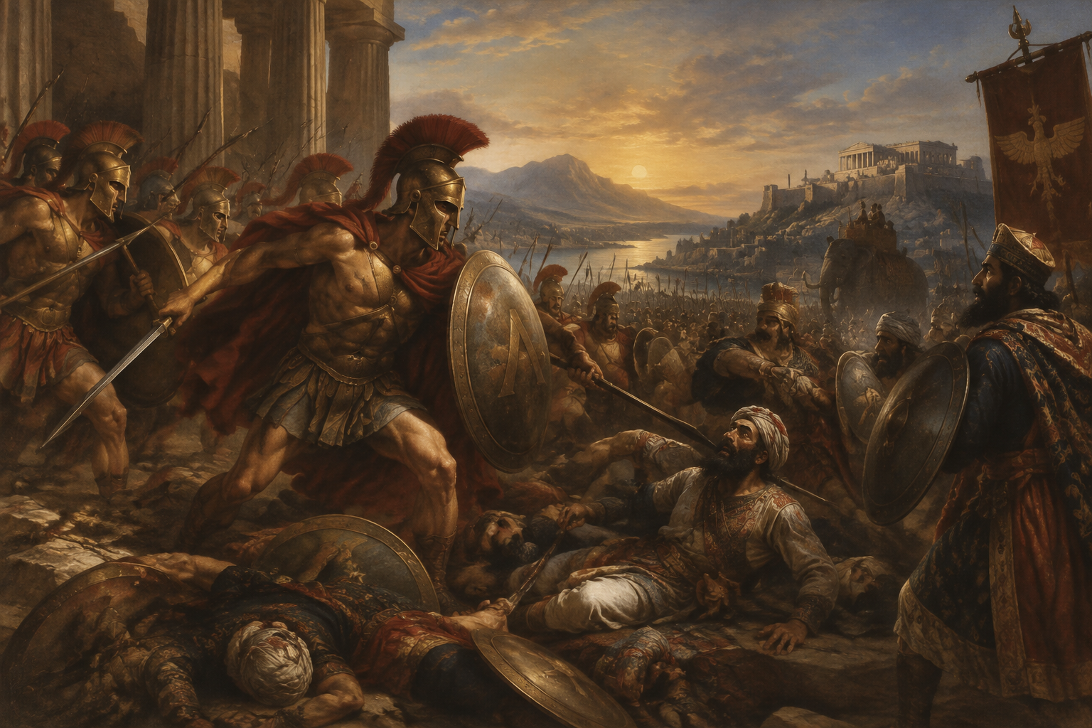 ancient Spartans fight the Persians