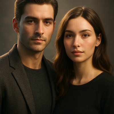 portrait of two people together