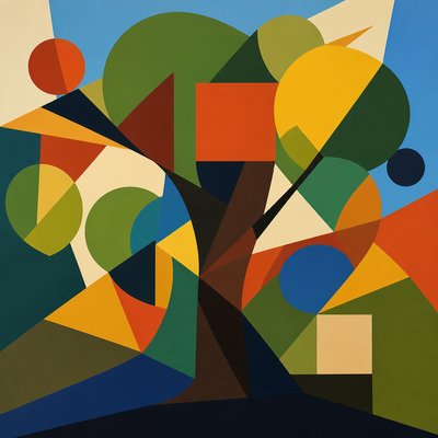 a tree in nature — Abstract Shapes Art Style