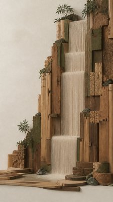 towering waterfall cascading down a cliff