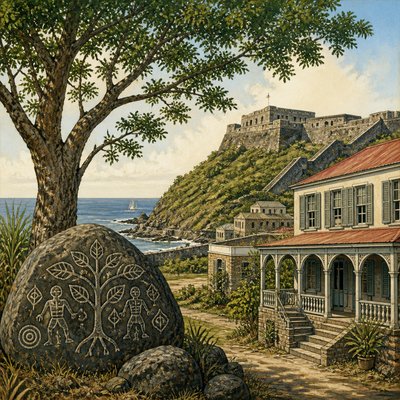 a tree in nature — Saint Kitts Art Style