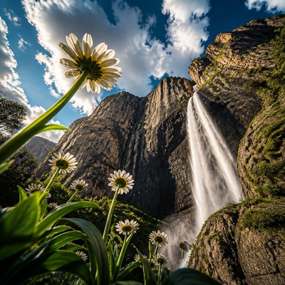 wide landscape with natural scenery — Dramatic Foreshortening Art Style