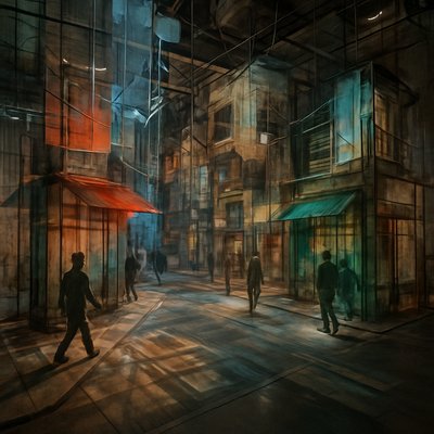 urban street with city activity