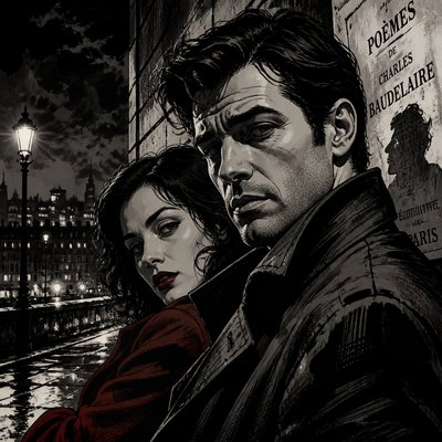 portrait of two people together — Graphic Novel Art