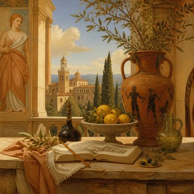 still life with everyday objects — Italian Art Style