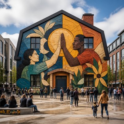 house with front view — Public Art Style