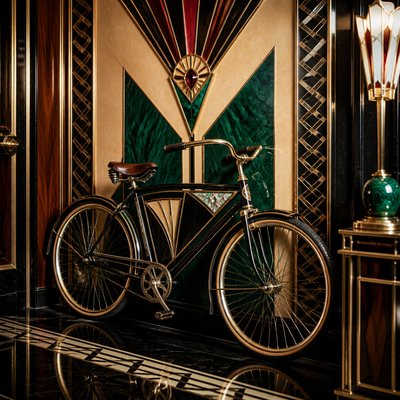 bicyle resting against a wall