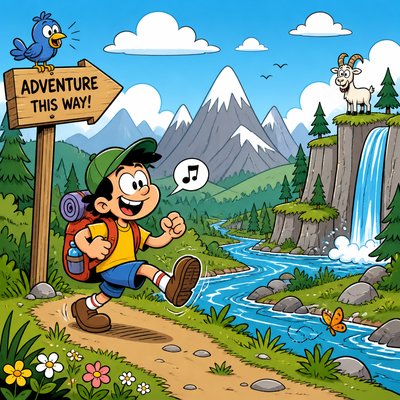 wide landscape with natural scenery — Cartoon Comic Art
