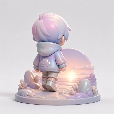 a solitary figure walking toward a glowing horizon across an empty plain, moody atmosphere, no text or lettering