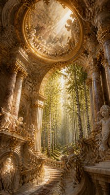 a serene birch forest in soft morning light, no people, no text