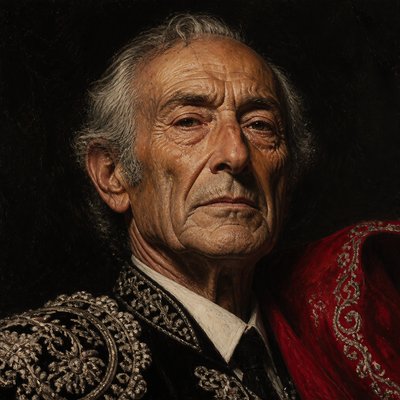 close-up portrait of an elderly person with expressive weathered features