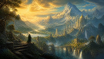 sweeping panoramic landscape with a dramatic sky