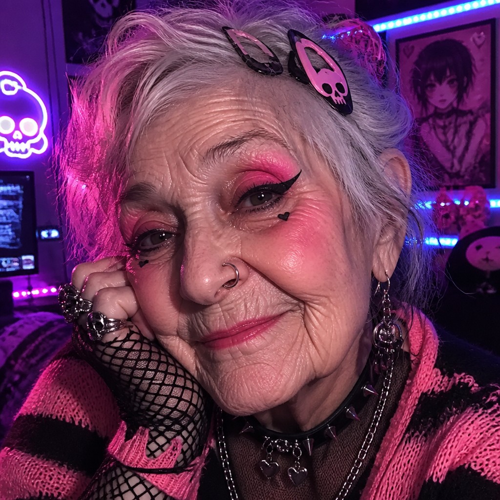 close-up portrait of an elderly person with expressive weathered features — E-Girl Aesthetic