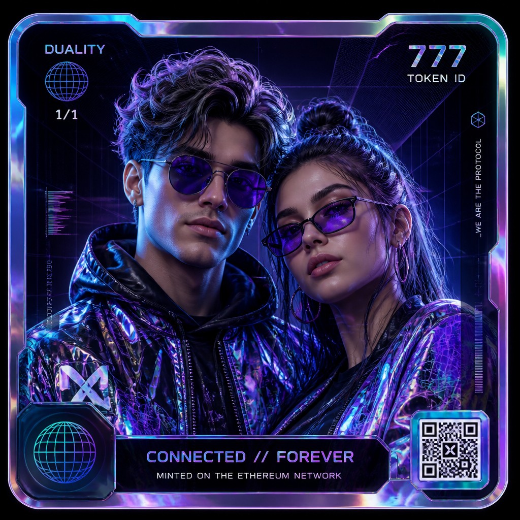 portrait of two people together — Crypto Art Style
