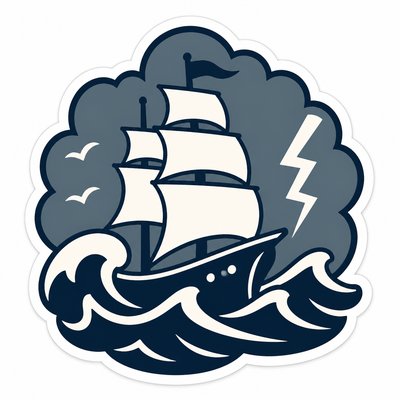 sailing ship on a stormy sea