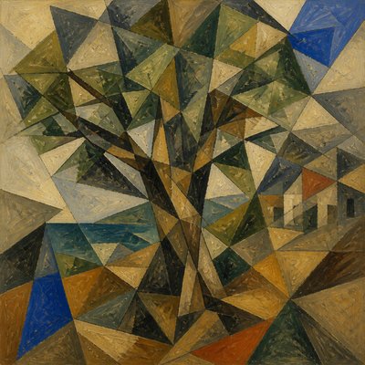 a tree in nature — Cubist Modern Art Style