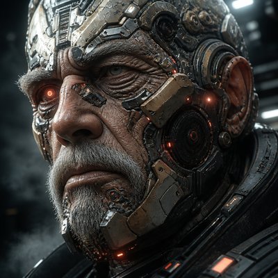 close-up portrait of an elderly person with expressive weathered features