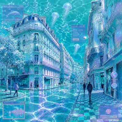 Seapunk Aesthetic Style Transfer Example