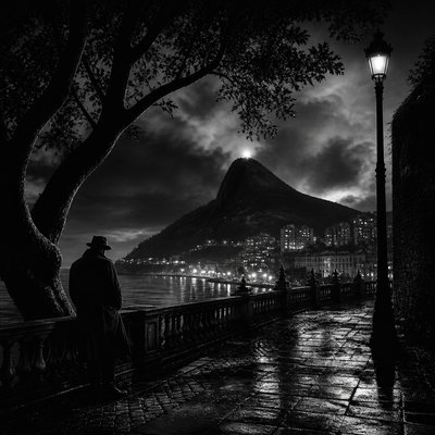 wide landscape with natural scenery — Film Noir Aesthetic