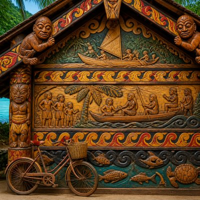 bicyle resting against a wall